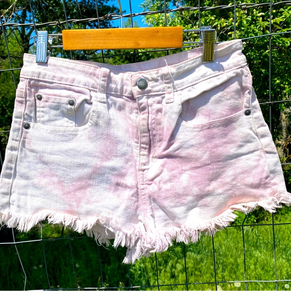 Sun & Shadow Denim Tie Dye Cut Off Shorts